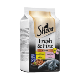 Sheba® Portionspose Fresh & Fine Mixed med kylling & laks image